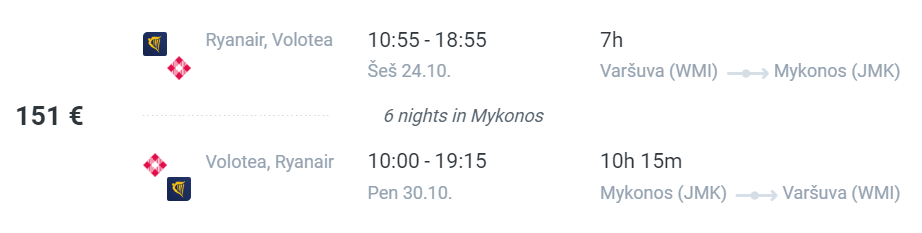 skrydis mykonos