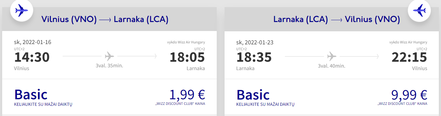 skrydis kipras