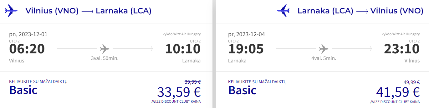 skrydis kipras