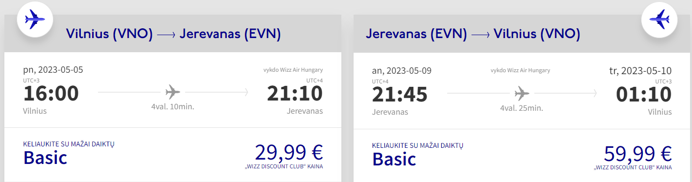 skrydis armenija