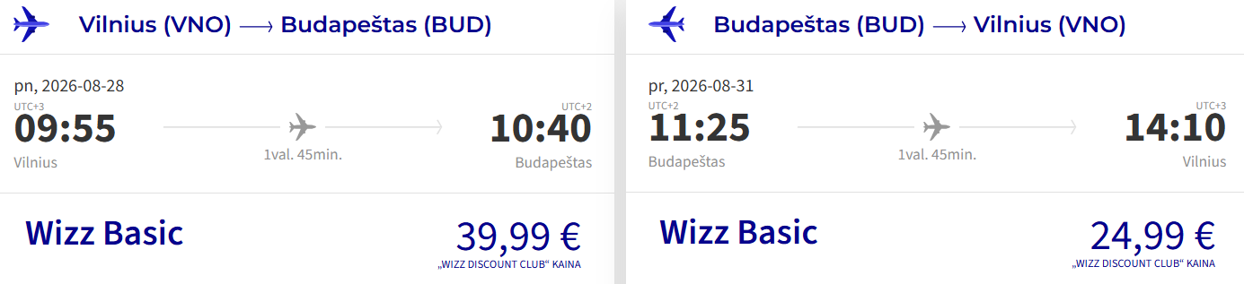 skrydis budapeštas