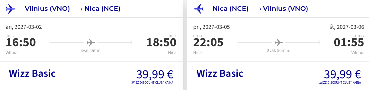 skrydis nica