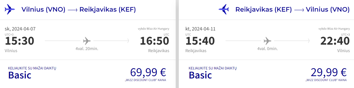skrydis islandija